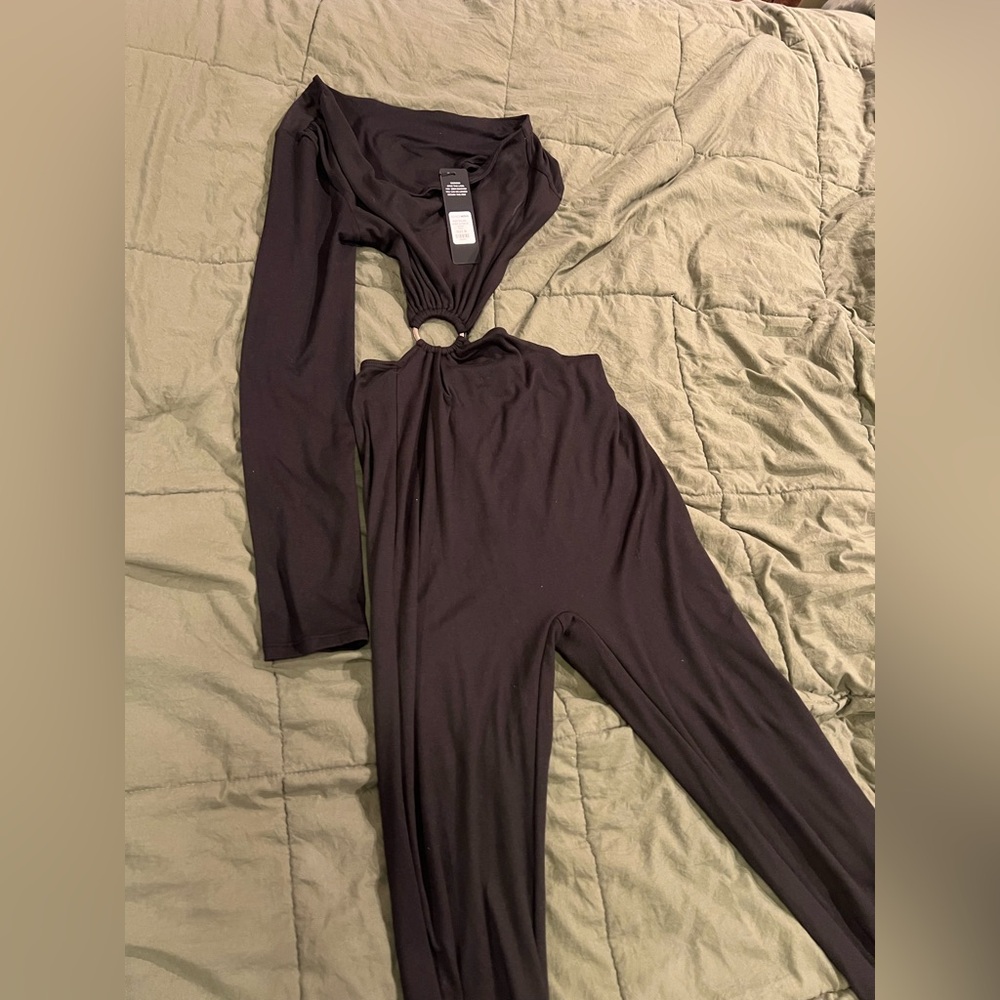 Fashion Nova Midnight Black Double Lined Jumpsuit